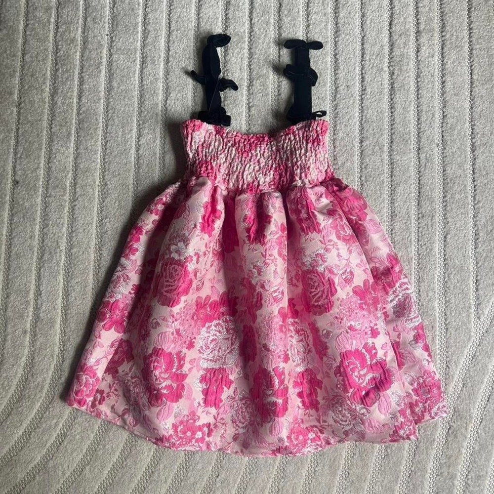 Meet me in Santorini pink babydoll dress Size M Floral Fairy Wedding Graduation